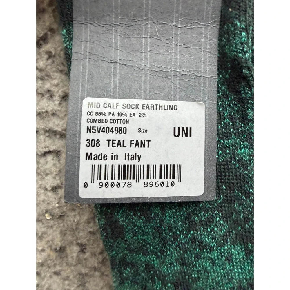 NWT Ermenegildo Zegna Earthling Mid Calf Socks Teal Fant One Size Unisex